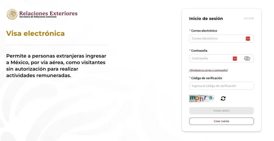 Imagem pagina inicial visto mexicano